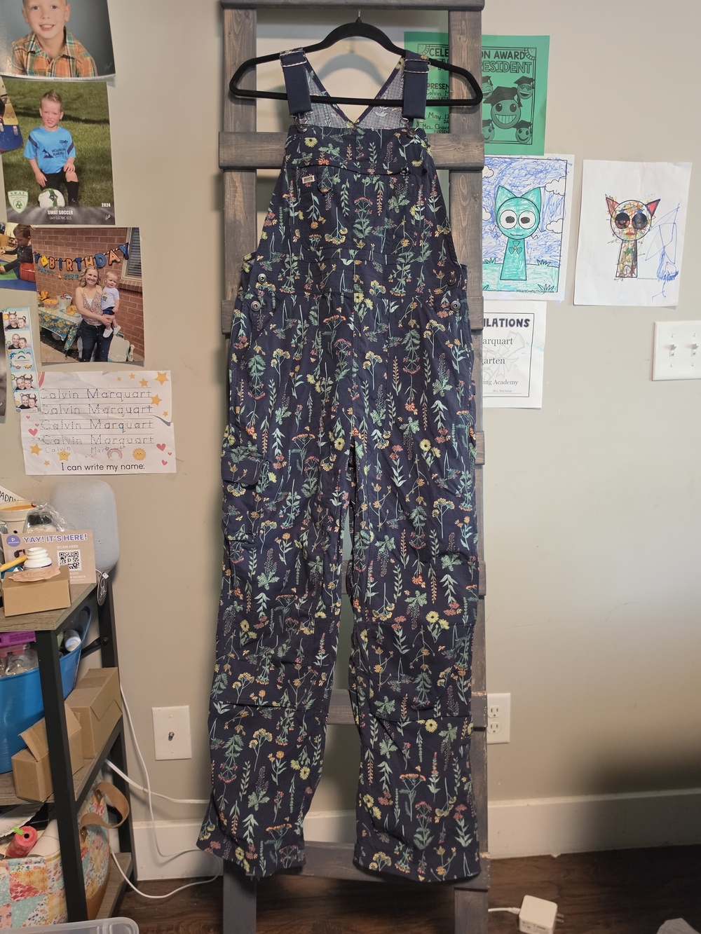 Duluth Trading Co Women's Heirloom Gardening Overalls in Fun Floral Print